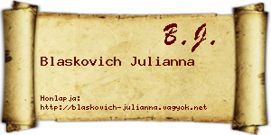 Blaskovich Julianna névjegykártya