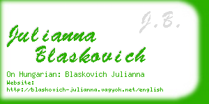 julianna blaskovich business card